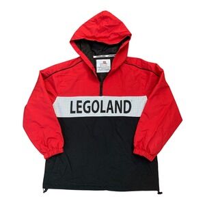 Legoland California Pullover Windbreaker Jacket Youth Medium Black Red